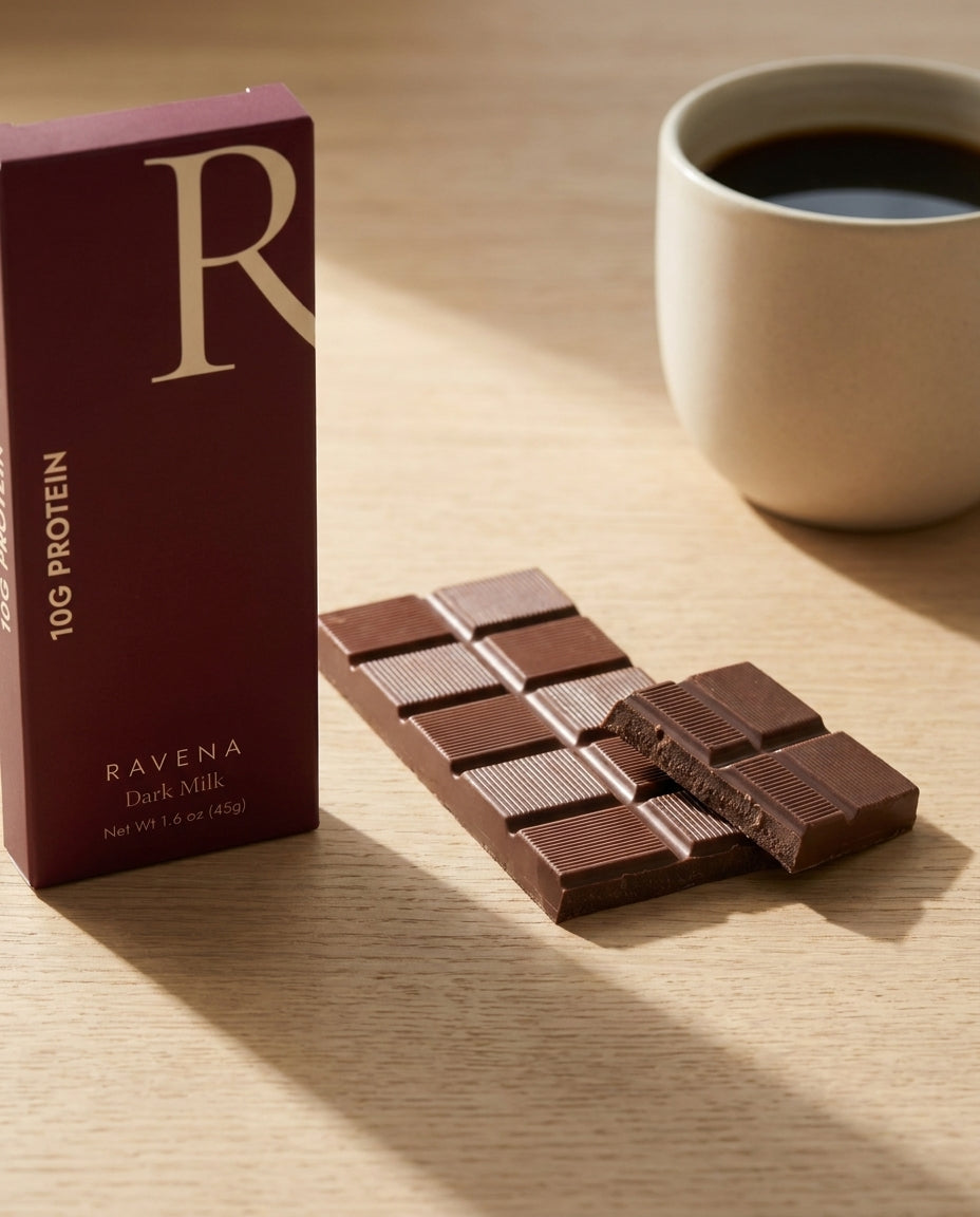 Ravena Dark Milk carton with chocolate and coffee